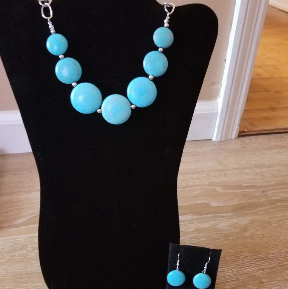 Betty Rock- Turquoise and Silver Set - Picture 1 of 3
